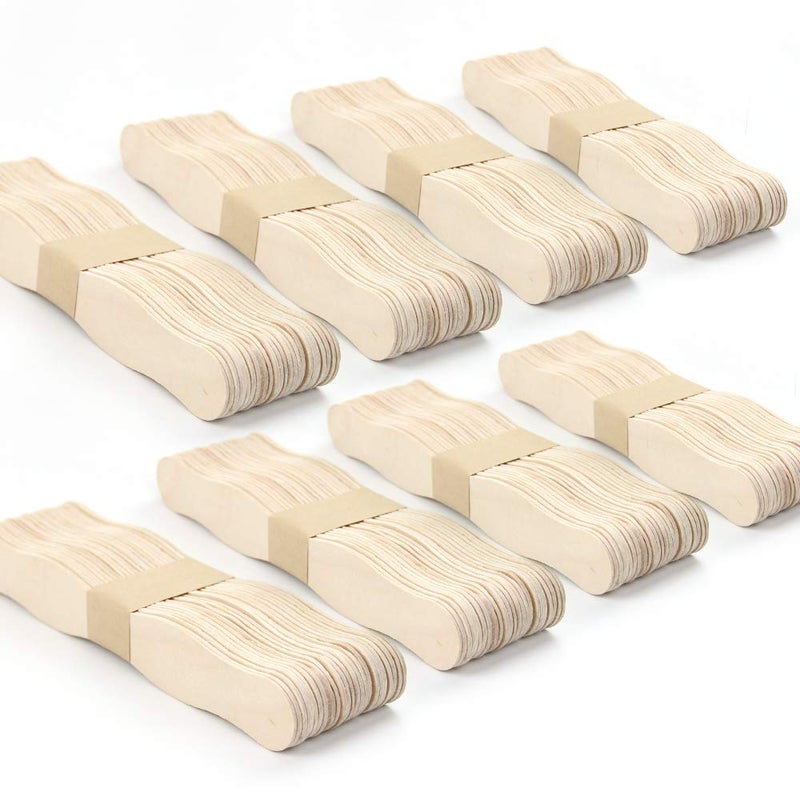 Kang&Chang 8" Wooden Craft Sticks - Wavy Fan Sticks, Fan Handles for DIY Crafts & Wedding Programs, 200 pcs - Image 1